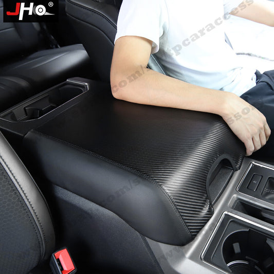 Car Leather Center Console Lid Armrest Cover Skin for Ford F150 2015-2020