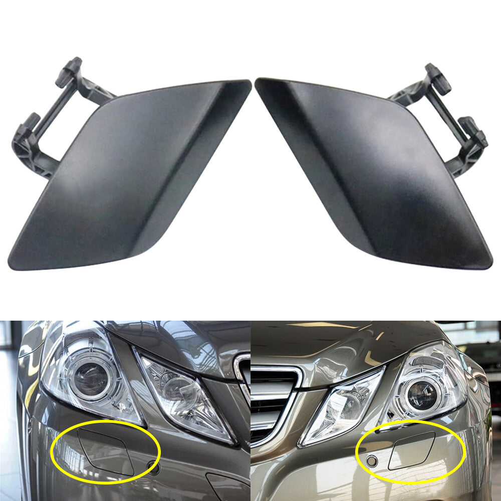 2X For 09-12 for Mercedes-Benz E Class Front LH+RH Headlight Washer Nozzle Cover Cap