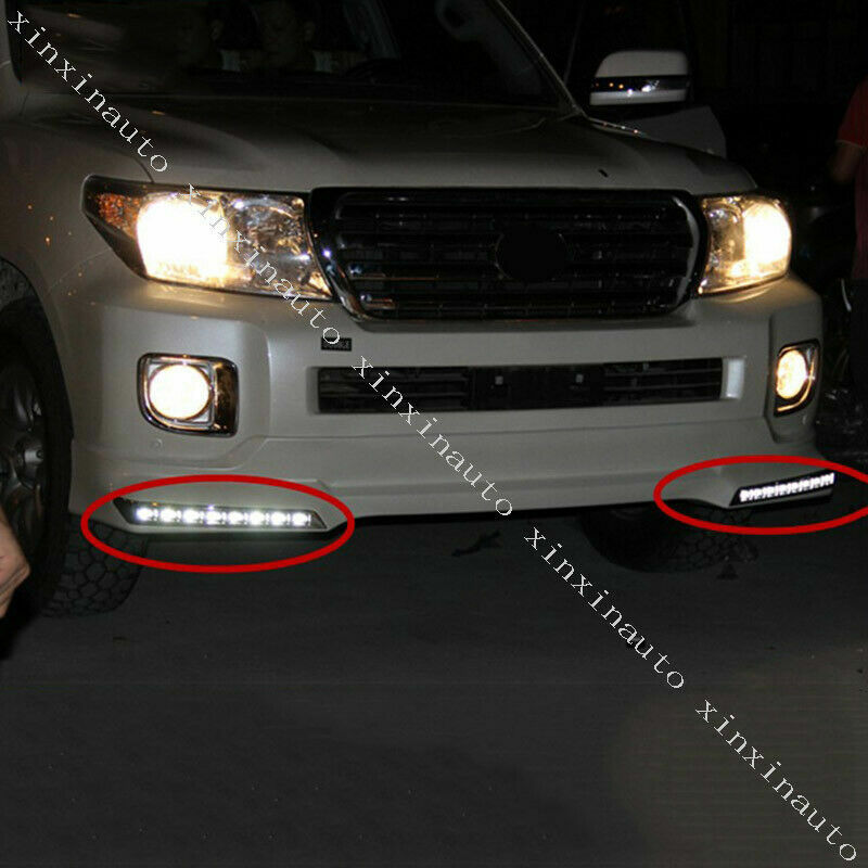 LED Daytime Running Fog Lights DRL 8LED Bulbs for Toyota for Land Cruiser 2012-2015
