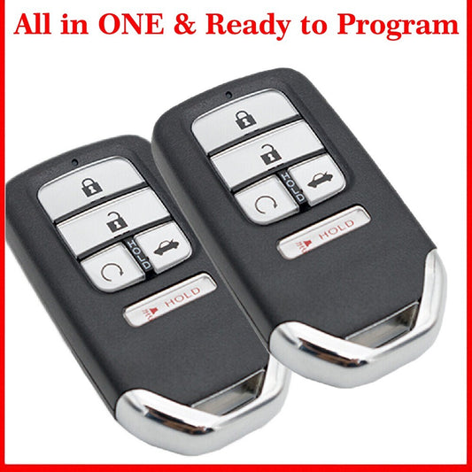 Two remote-controlled for smart car keychains compatible with 2016, 2017, 2018, 2019, 2020, and 2021 for Honda for Civic keychains KR5V2X.