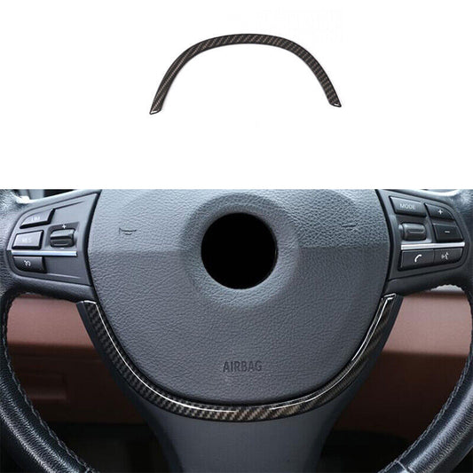 Fit for BMW 5 Series 2011-16 ABS Carbon Fiber Steering Wheel Panel Cover Trim 1P