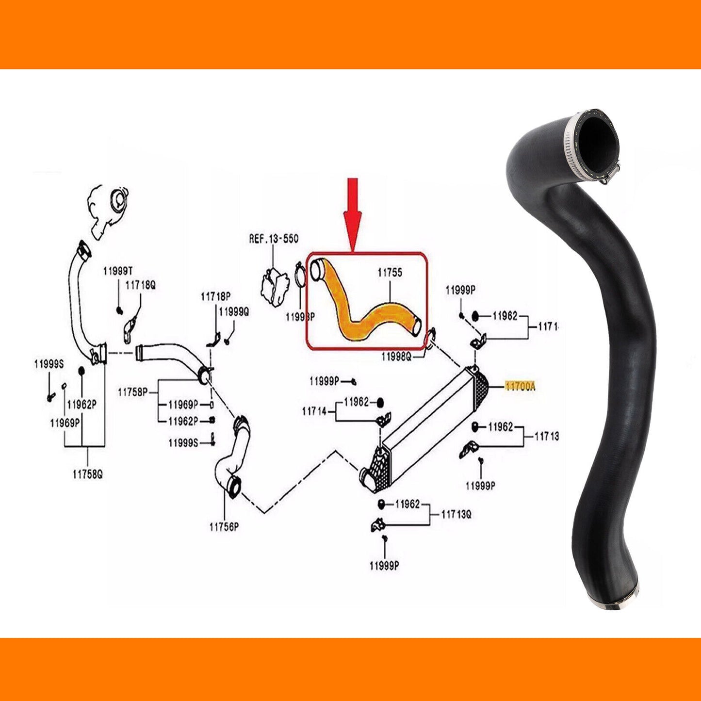 for Mitsubishi Outlander 2.2Di D 1505B318 1505A568 Turbo Intercooler Hose Pipe