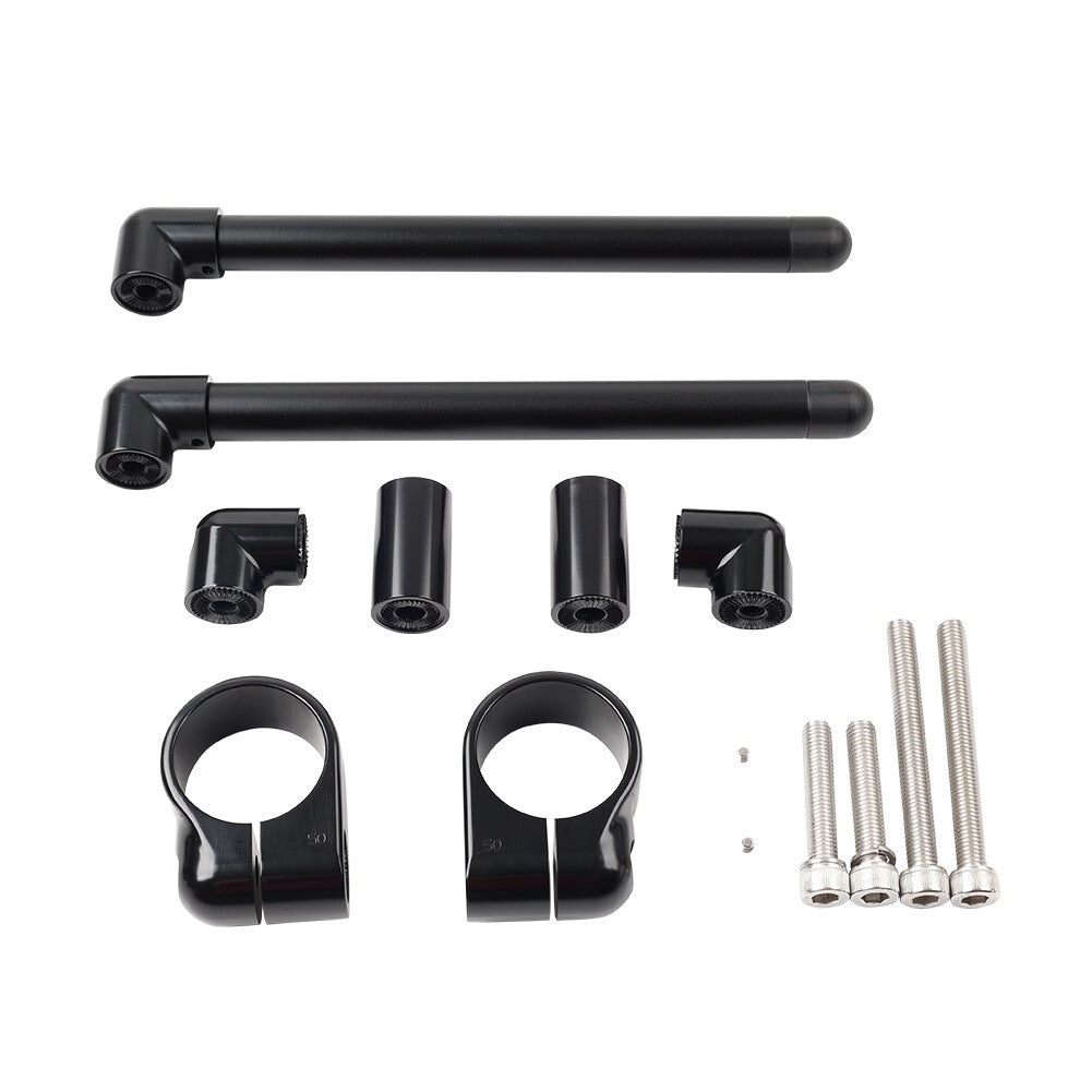 Motorcycle 50MM Cafe Racer Bars 7/8 Universal Clip-On Handlebar Fork Tube