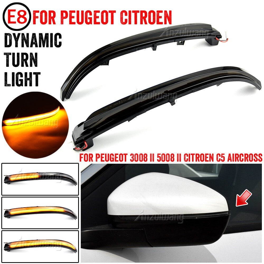 Dynamic Turn Signal Light for PEUGEOT 5008 3008 II for Citroen C5 Aircross 2016-2021