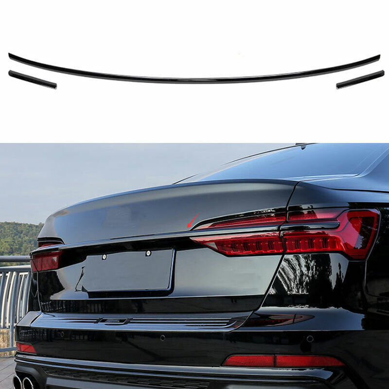 for Audi A6 S6 2019-2024 Black ABS Rear Trunk Lamp Taillight Strip Cover Trim 3x