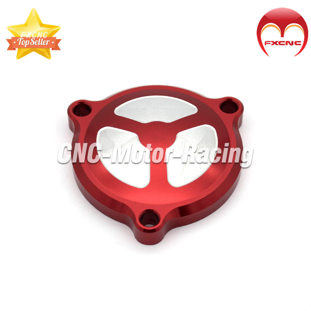 Red protective cover for Benelli TNT125 135 CNC engine stator, suitable for 2016-2021 models.