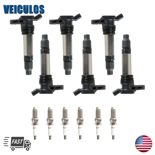 Set of 6 UF594 Ignition Coil  Iridium Spark Plugs For 2010 for Volvo XC60 3.0L 3.2L