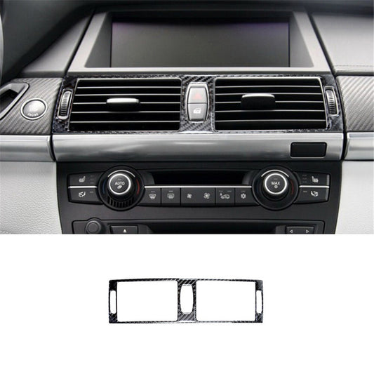 Carbon Fiber Central Vent Outlet Cover Trim for BMW X5 E70 X6 E71 2011-2013