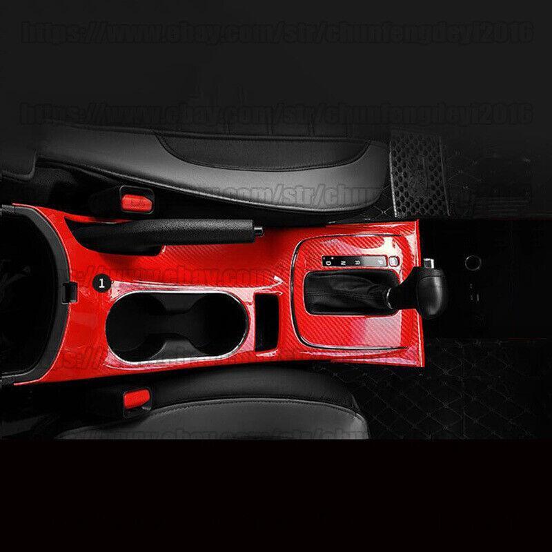for Kia Forte K3 14-16 Red Carbon Fiber Central Console Gear Shift Panel Trim 1x
