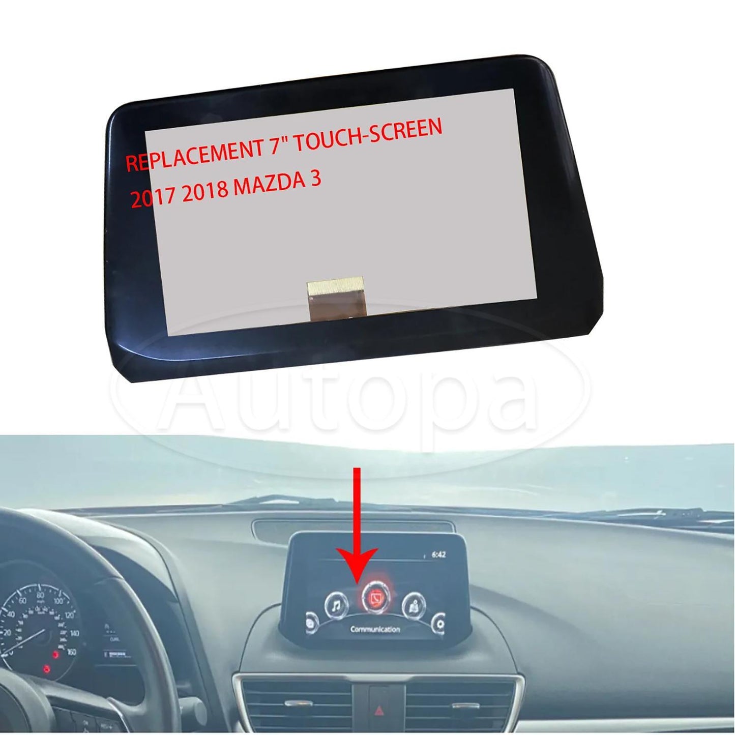 7 TOUCH-SCREEN For 2017 18 for MAZDA 3 GPS NAVIGATION RADIO DISPLAY REPLACEMENT