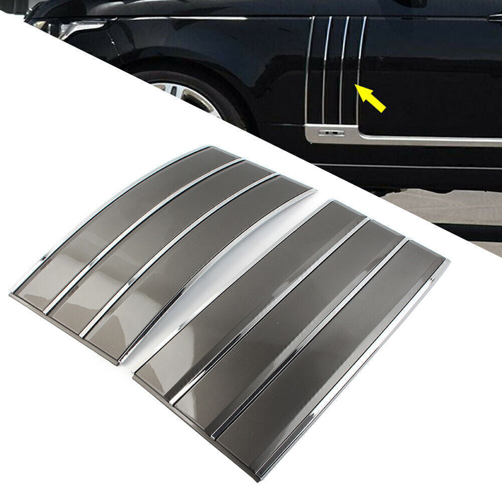 Side Mesh Vent Grille Fender Frame Gray+Chrome for Land Rover for Range Rover 13-17