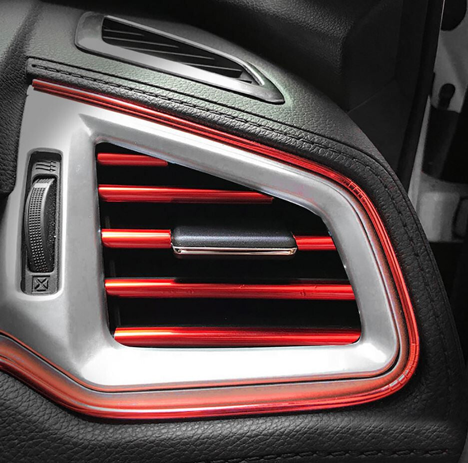 10-piece car air conditioning socket decorative molding trim strip in red for Chevrolet