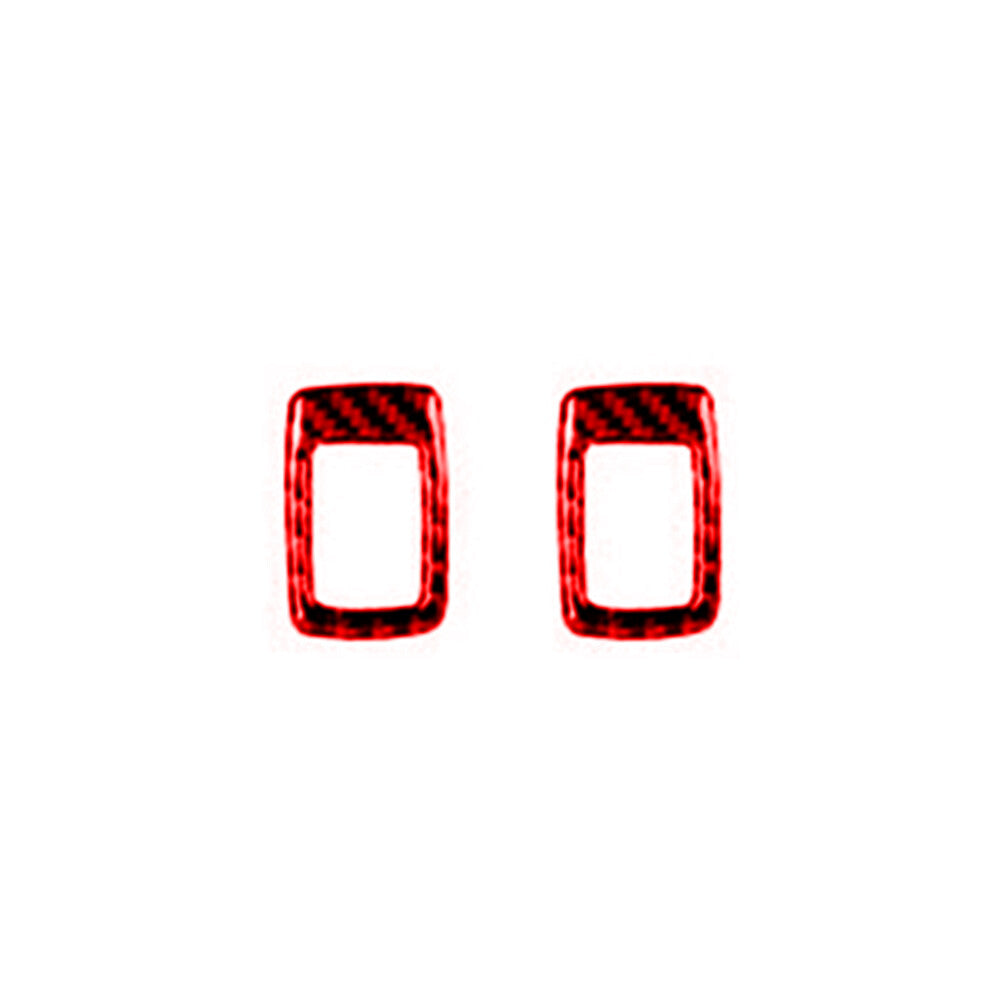2X Red Carbon Fiber Rear Door Power Window Cover Trim for BMW X1 F48 2016-2018
