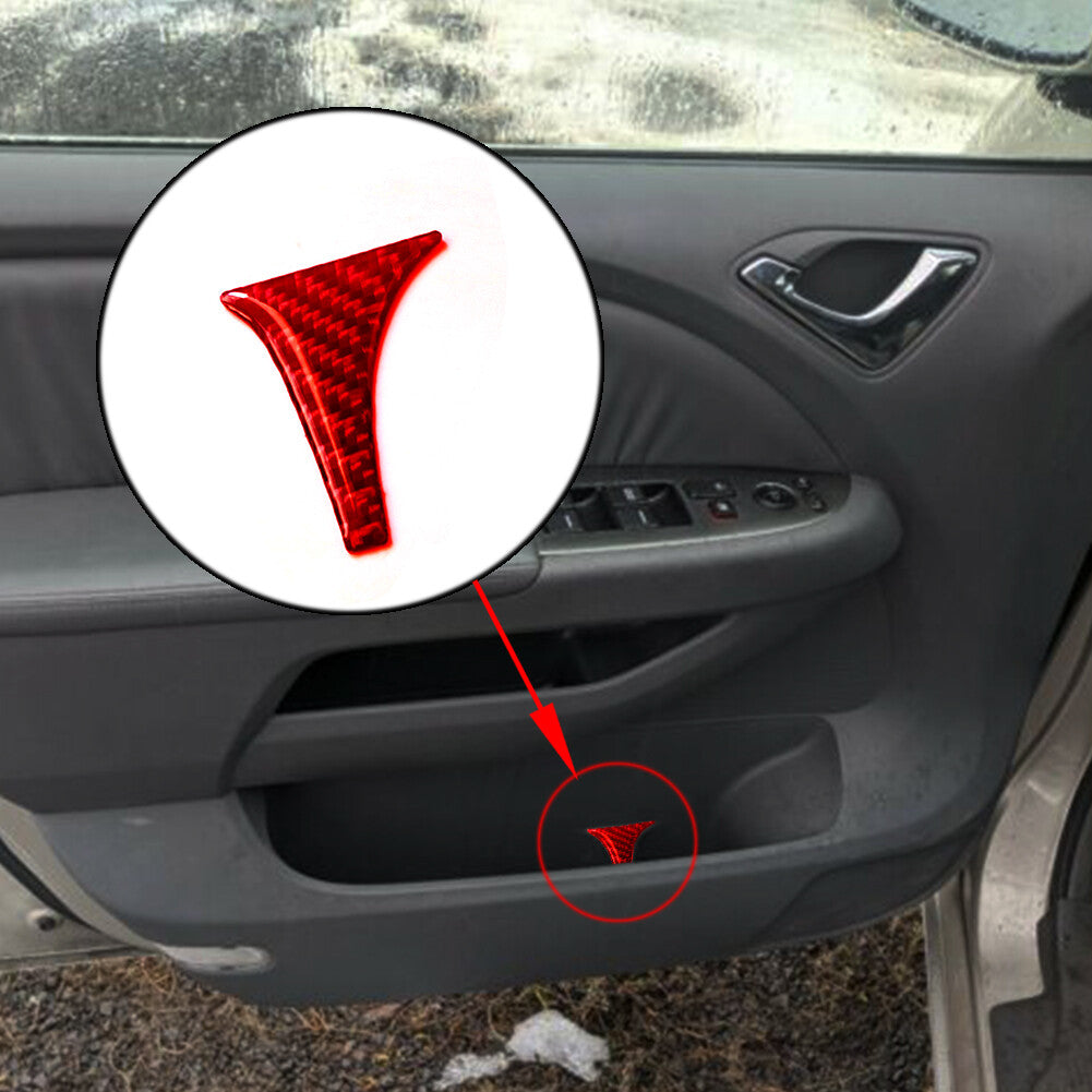 Red Carbon Fiber Door Accent Panel Trim Interior Cover for Honda Odyssey 2005-10