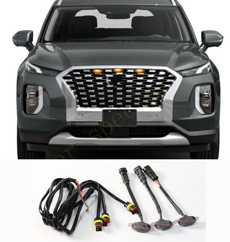 for Hyundai Palisade 2020-2024 Style Grill LED smoke Marker Light Kit