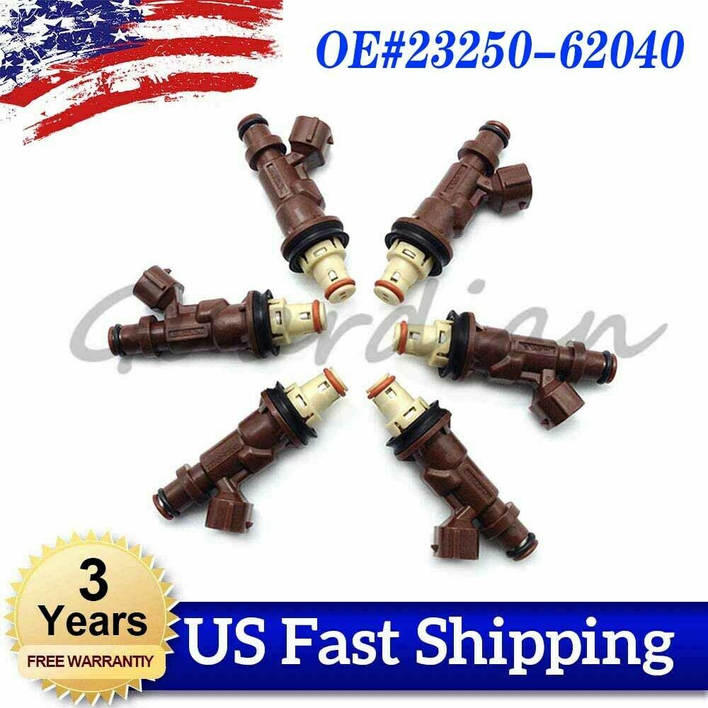 6-piece fuel injector kit 23250-62040, US stock, for Toyota Tacoma Tsutsumi 4Runner 3.4L V6.