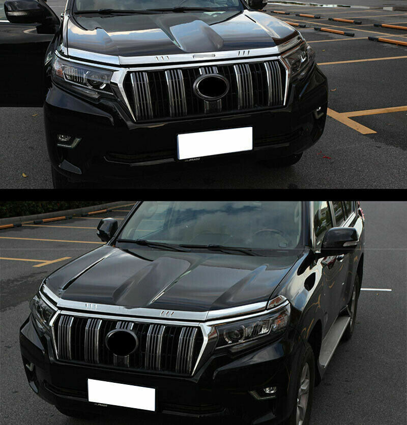 for Toyota Prado FJ150 LC150 2018-21 Chrome Hood Bonnet Molding Strip Cover Trim