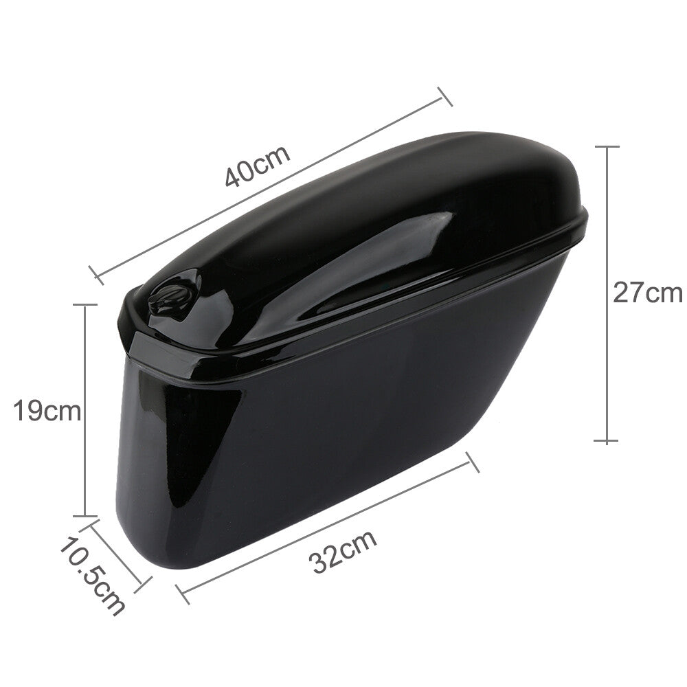 2x 22L Motorcycle Hard Rear Luggage Saddle Bags, Side Boxes, Rear Black Universal