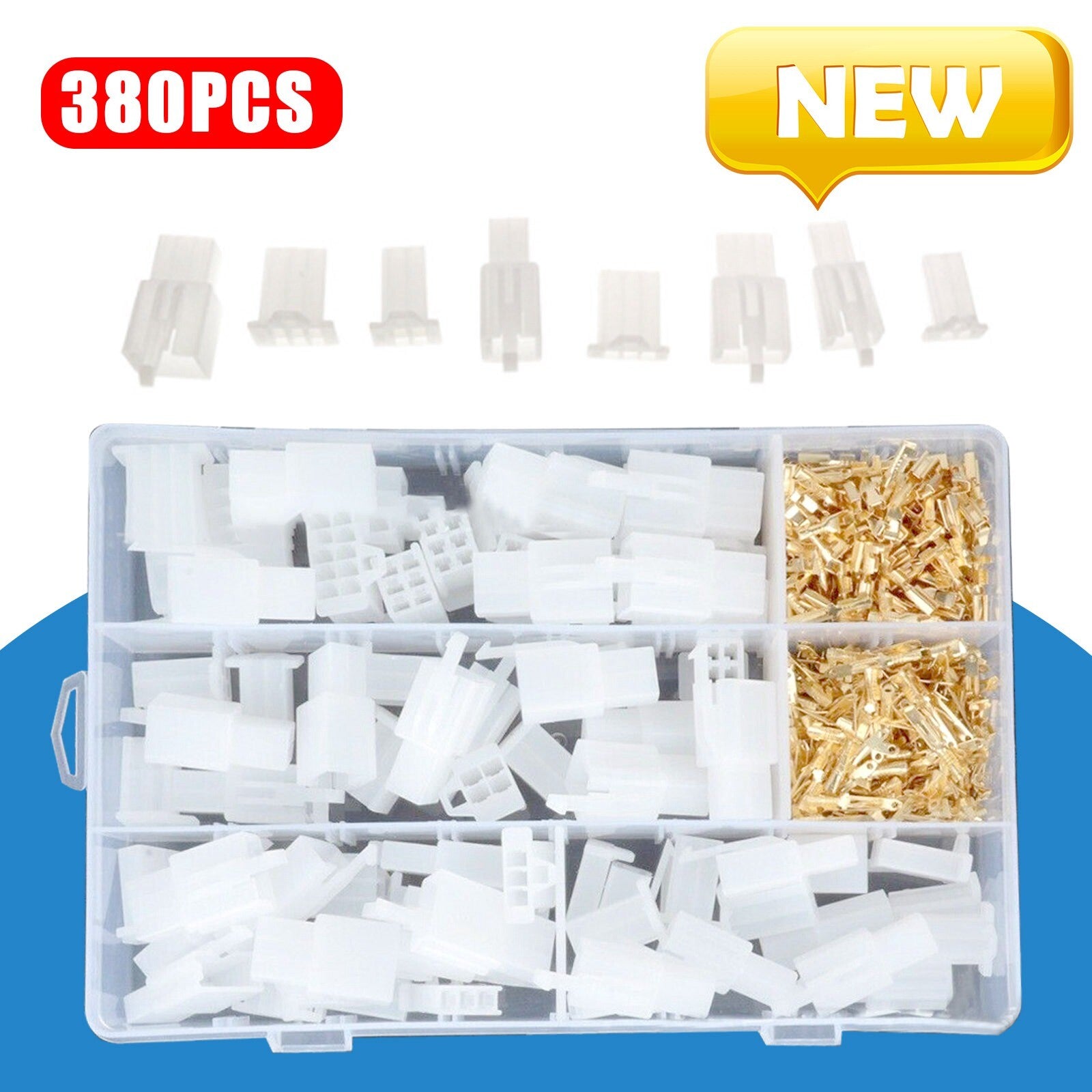 380-piece motorcycle wiring harness loom brass bullet connector terminal repair kit