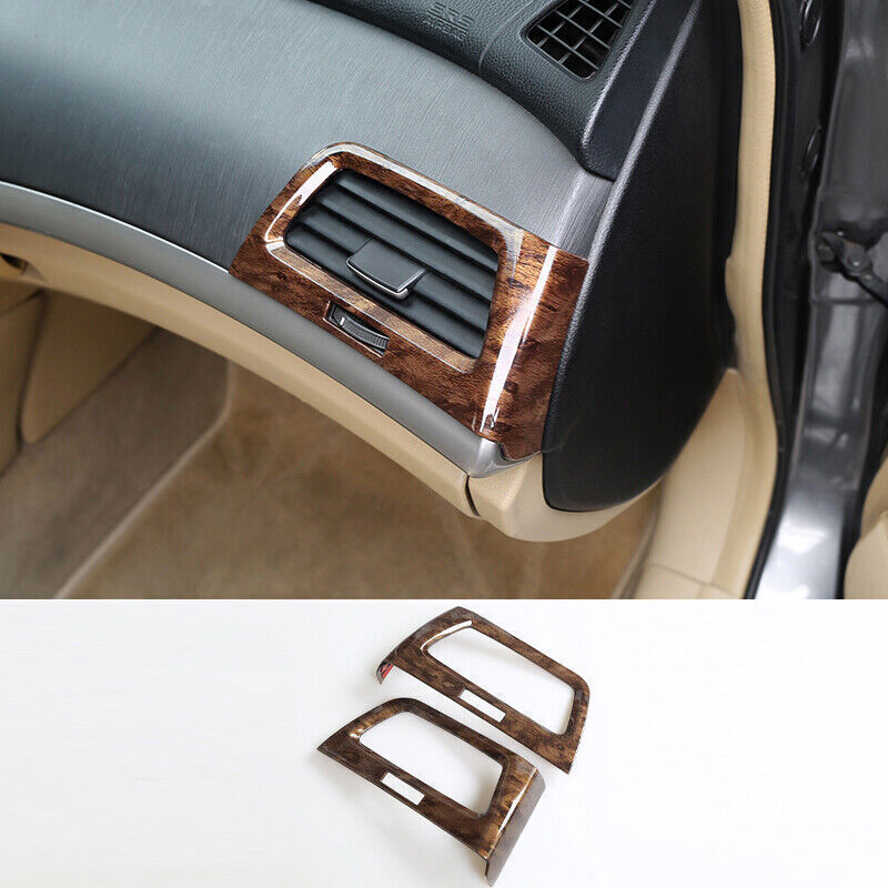 for Honda Accord 2008-2012 Wood Grain Inner Dashboard Side Air Vent Cover Frames