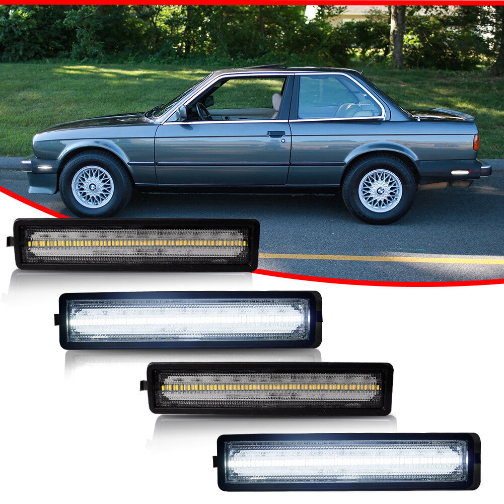 Transparent lens white front and rear corner light kit for BMW E30, E32, E34, 3, 5, 7 series
