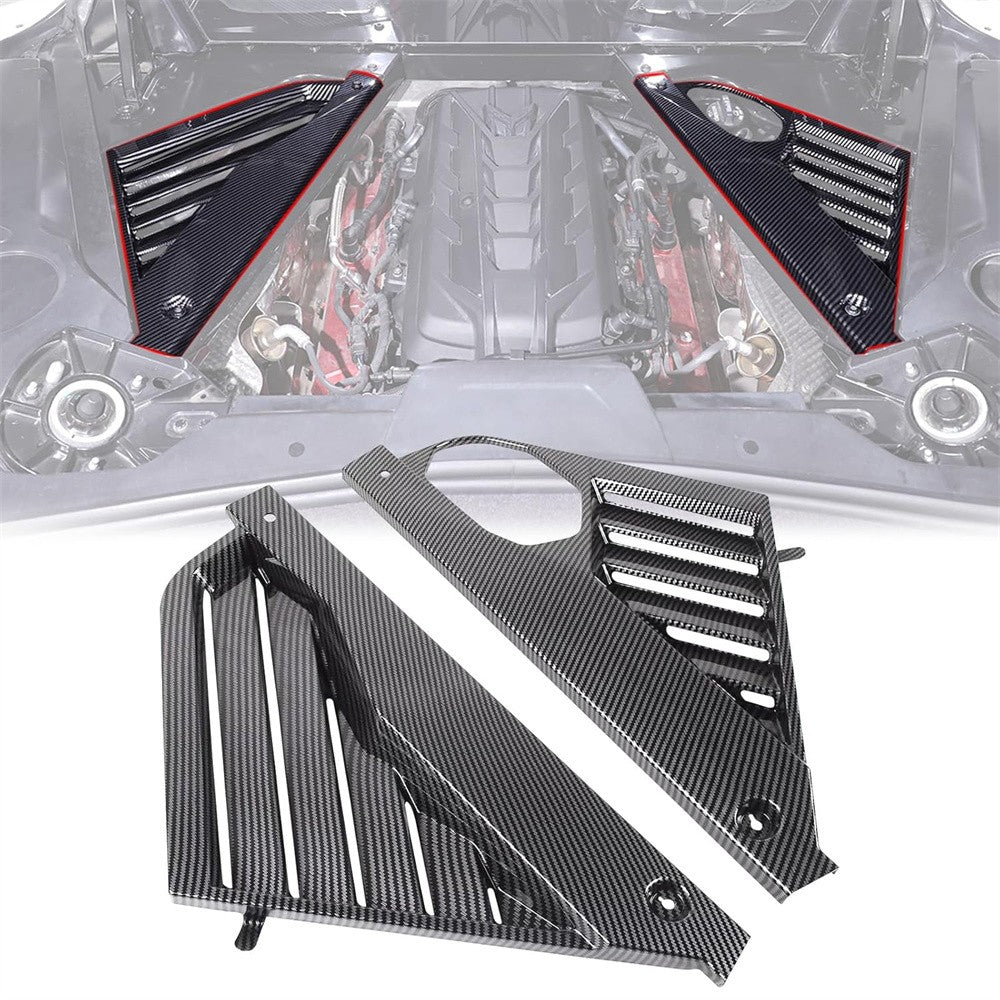 New Car Carbon Fiber Look Engine Bay Panel Cover For Chevy for Corvette C8 2020-2024