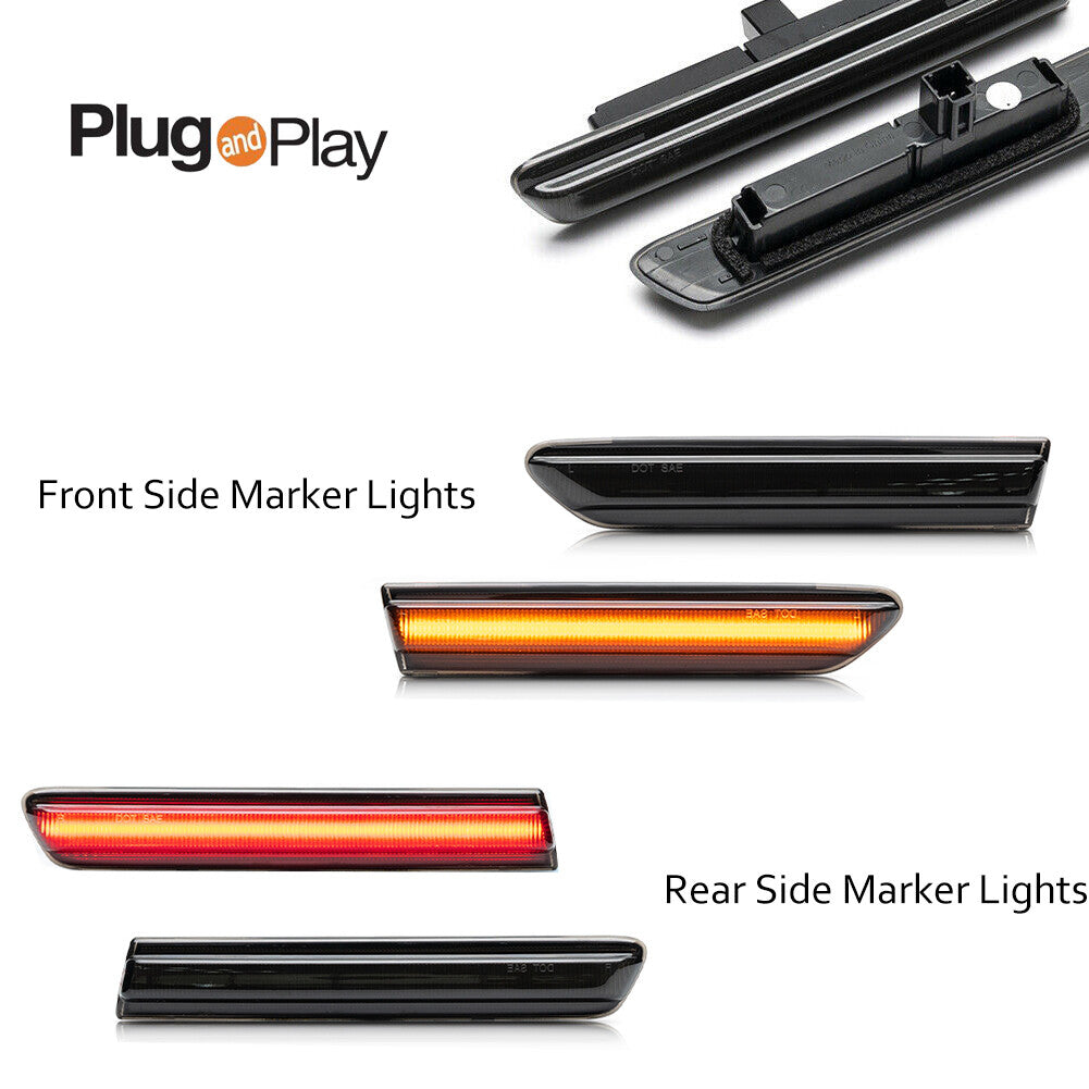 4-pack of smoked LED front and rear bumper side marker lights for 2004-2008 for Acura TL