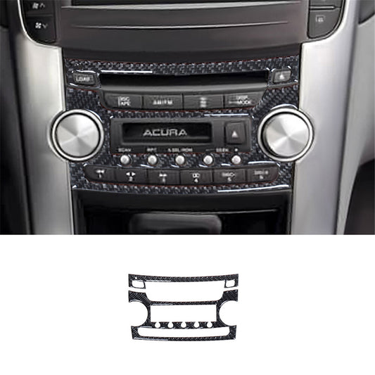 2Pcs Carbon Fiber Interior Console CD Player Cover Trim for Acura TL 2004-2008