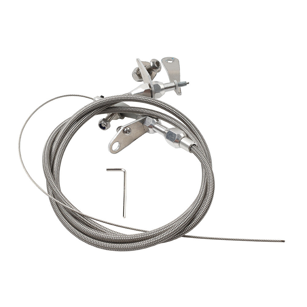 Stainless Steel Silver Braided Kick Down Detent Cable for Ford C6 Transmission