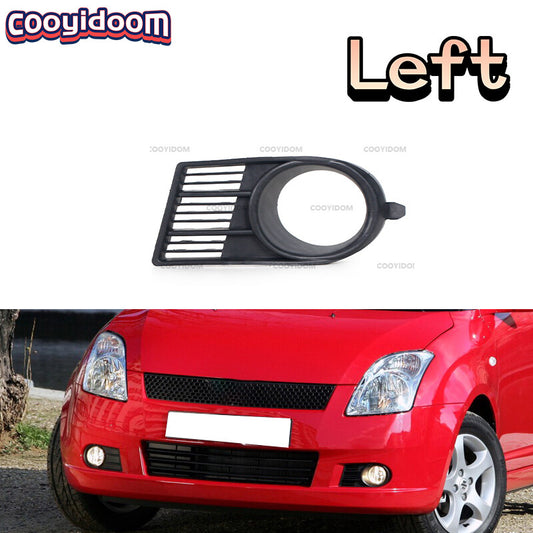 Black cover frame for the fog light grille on the left front bumper, suitable for Suzuki for Swift 2005 and 2006.