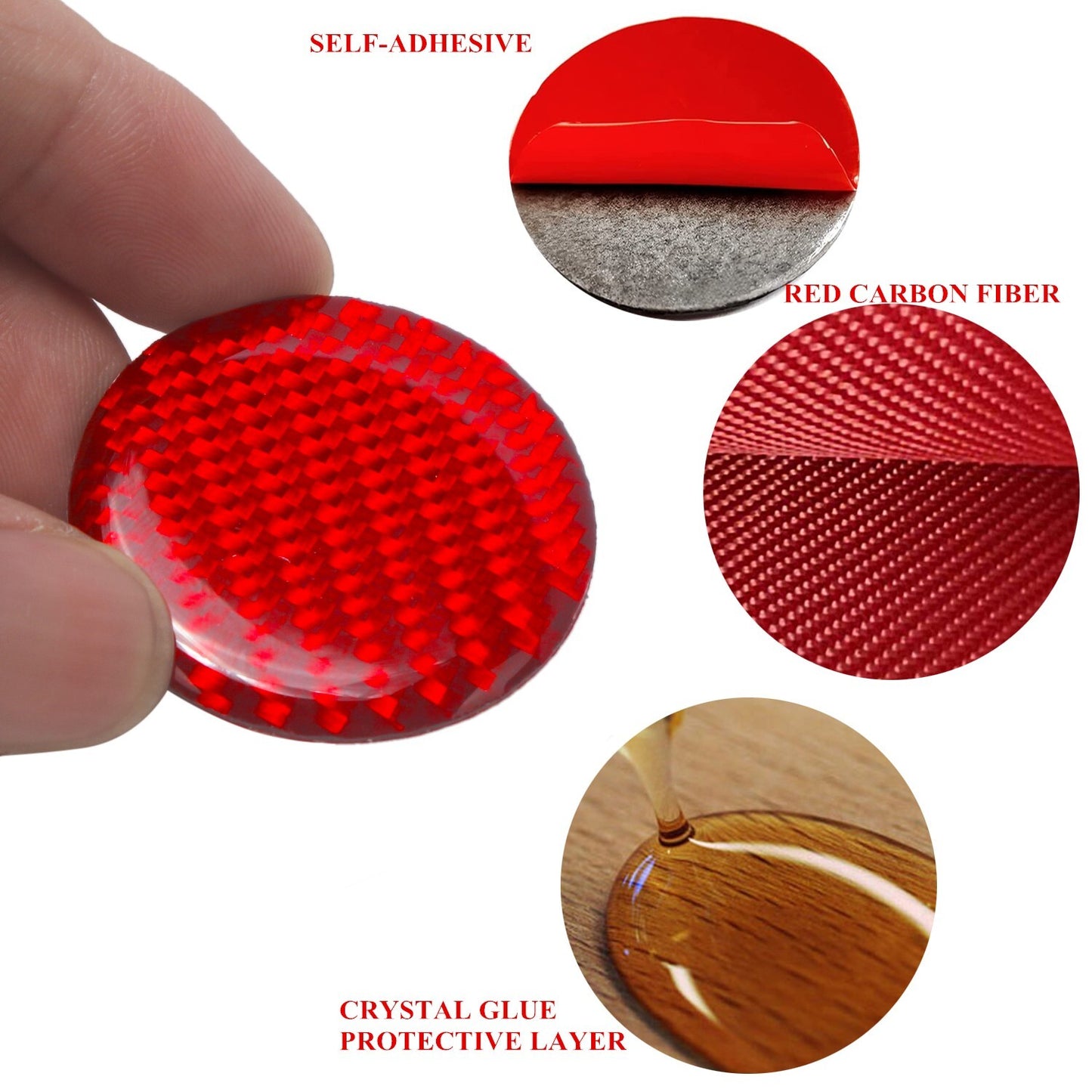 4WD Switch Knob Cover Trim for Jeep Grand Cherokee 2011-2023 Red Carbon Fiber