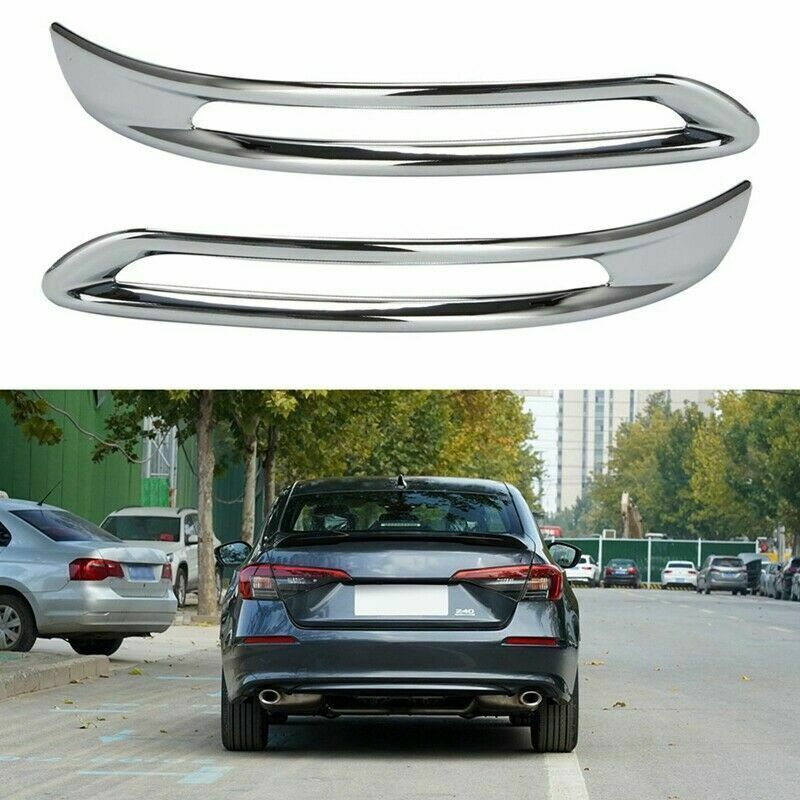 Chrome Rear Fog Light Lamp Frame Reflector Cover for Honda for Civic Sedan 2022-2023