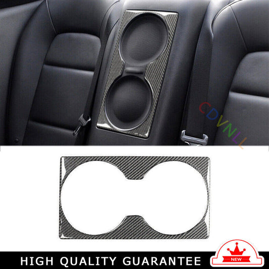 Middle Console Drinking Glass Trim for Nissan GTR R35 2009-16 Black Carbon Fiber