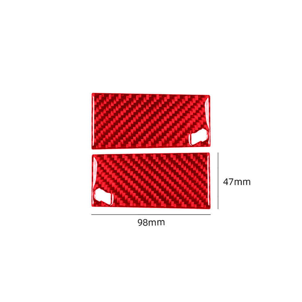 Red Carbon Fiber Dashboard Side Air Vent Outlet Panel Trim for Jaguar XF 2009-11