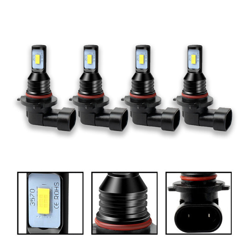 9005 9006 LED Headlights Kit Combo Bulbs 8000K High Low Beam Super White Bright