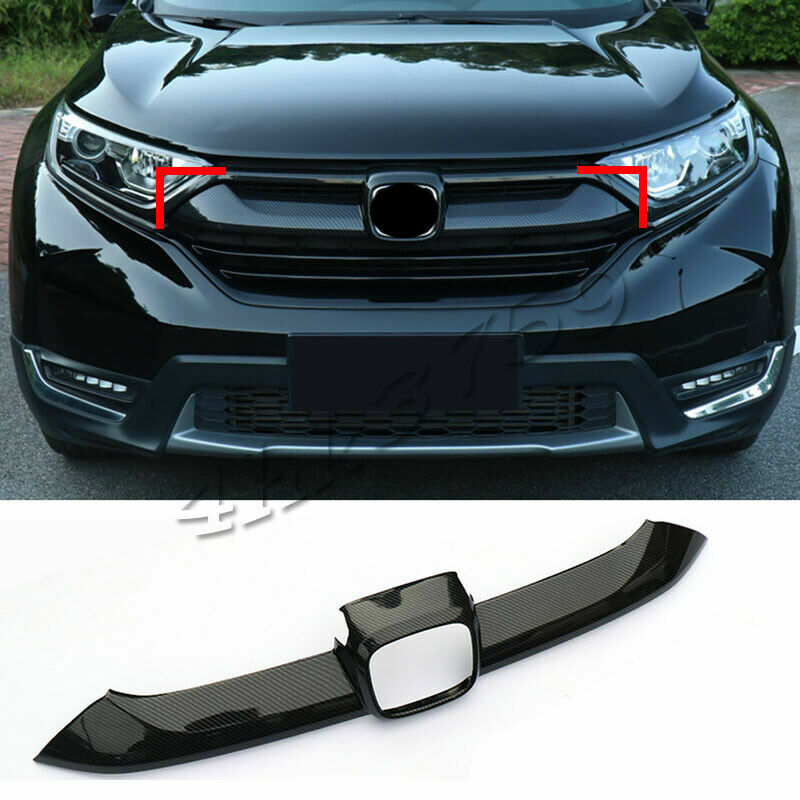 Carbon Fiber Look Front Grille Moulding Cover Trim for Honda CR-V CRV 2017-2022