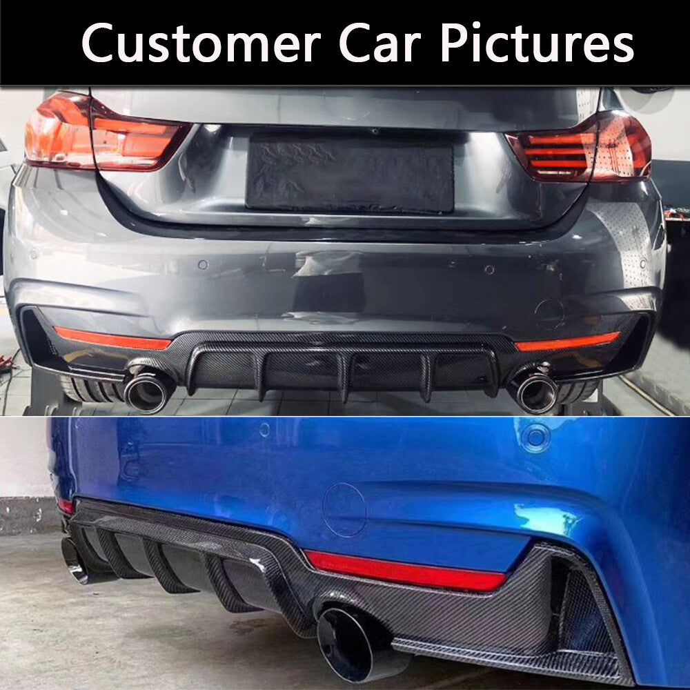 Carbon Fiber Rear Bumper Diffuser Lip Fit for BMW F32 F33 F36 435i M Tech 14-20