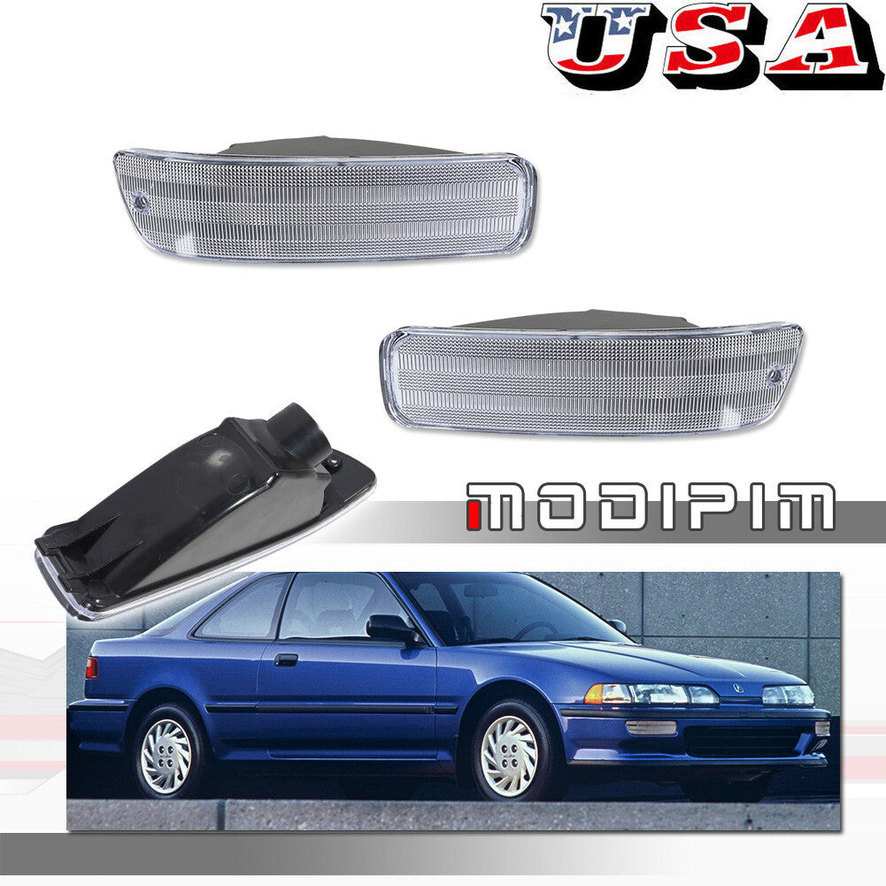 Transparent bumper light, parking turn signal light pair, suitable for 1992-1993 for Acura Integra