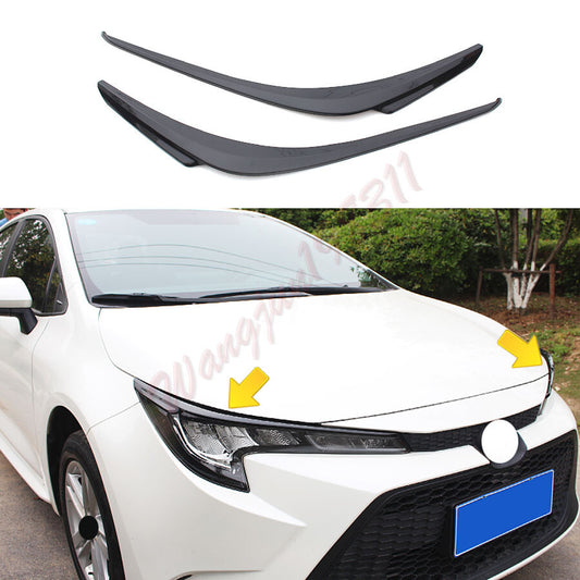 for Toyota for Corolla 2019-2023 Black ABS front Headlight Eyebrow Eyelid Cover Trim