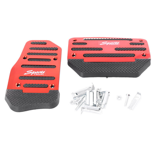 Pair Manual Brake Footrests Sport Foot Pedals Pad Cover Aluminum Anti-slip Red