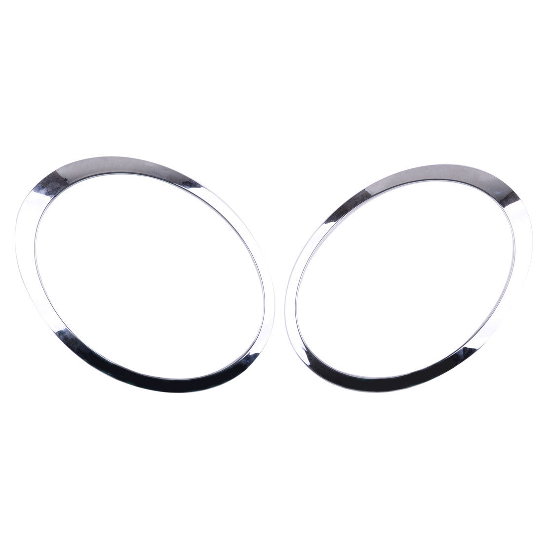 2-Piece Headlight Trim Ring Frame Protective Cover for 2007-15 for Mini Cooper R55 R56 Chrome Alloy