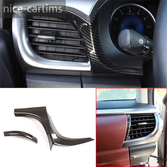 For T@yota Hilux Revo 2015-2021 Side Air Vent Outlet Cover Trim ABS Carbon Fiber