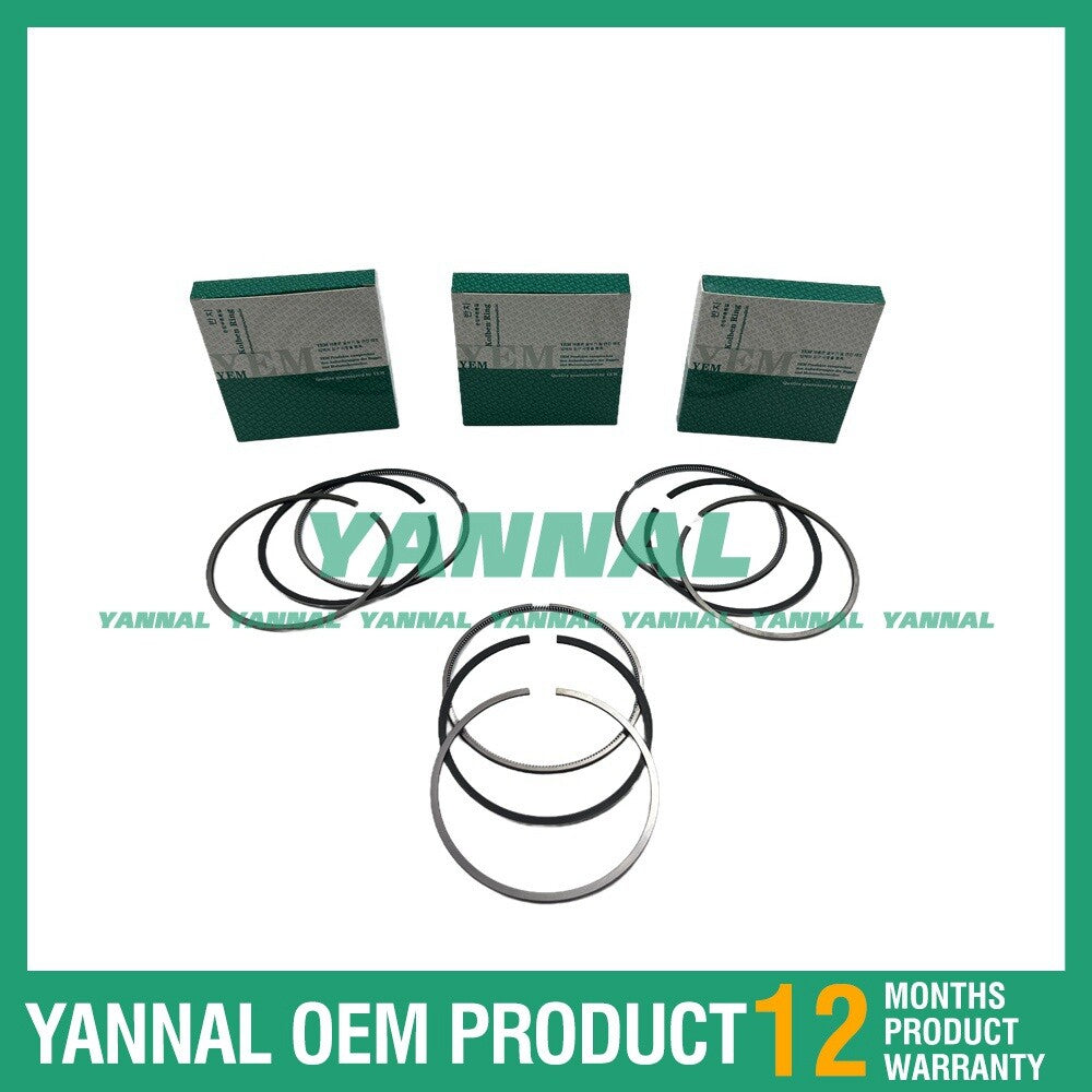 3 new L3E Piston Ring Kits STD for Mitsubishi 1815 Tractors