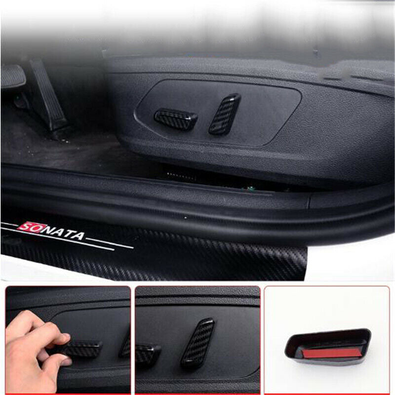 Carbon Fiber 6X for Seat Adjustment Button Cover Trim for Hyundai Sonata 2020 2021