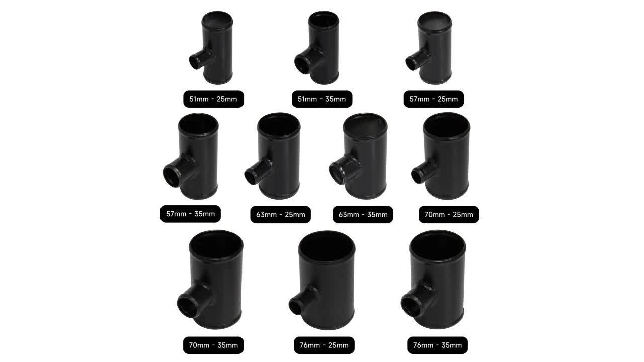 2.25'' 57mm Blow Off Valve Adapter Aluminum T-Pipe Shape Tube for 35mm ID BOV SL