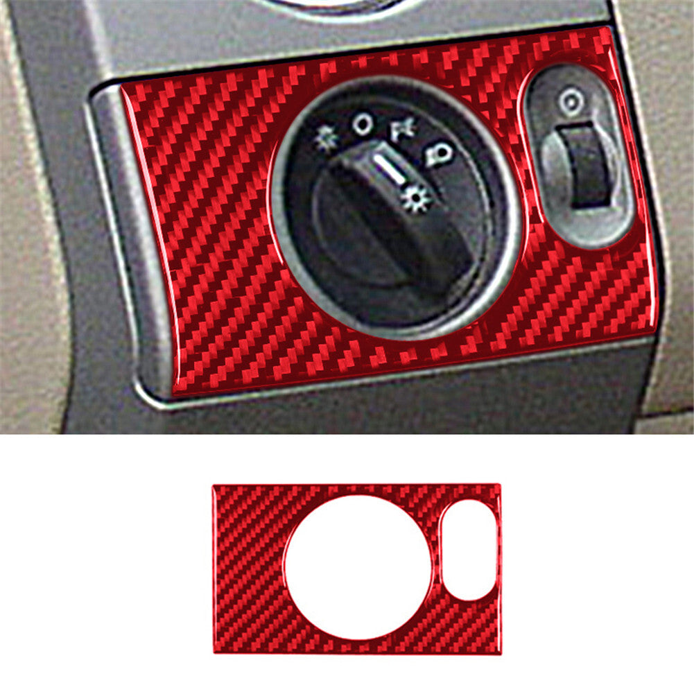 Carbon Fiber Interior Headlight Control Cover Trim for Ford F-150 FX4 04-08 Red