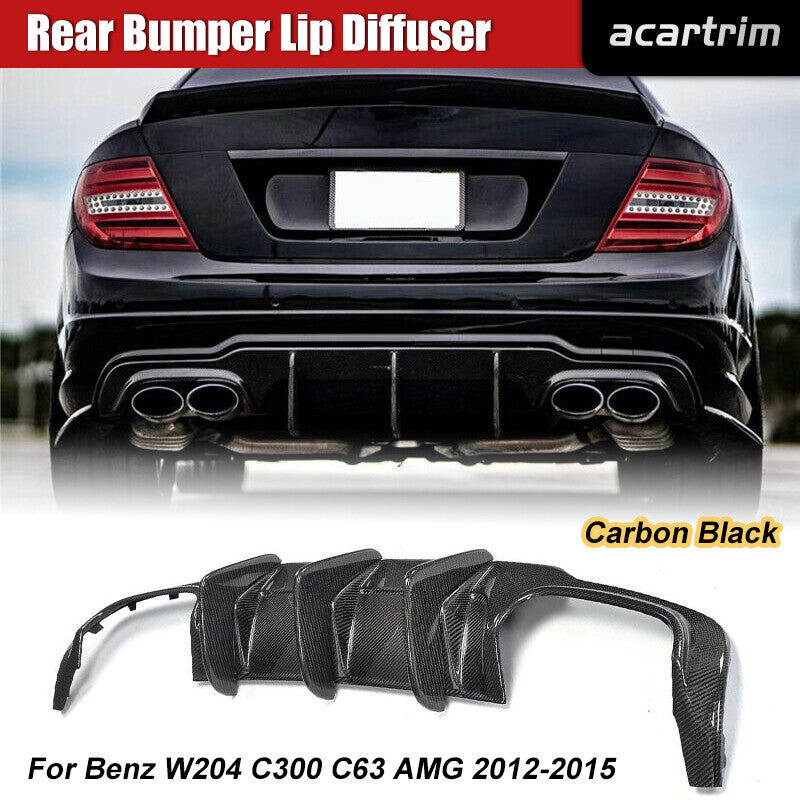 Fit for Mercedes-Benz W204 C63 AMG 2012-15 Carbon Fiber Rear Bumper Diffuser Lip