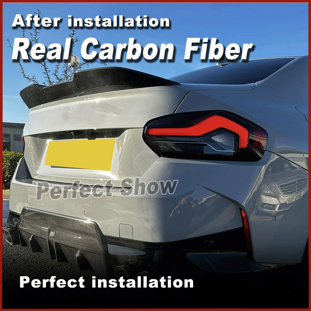 for BMW G42 G87 M2 M235i M240i Coupe 2022-23 REAL Carbon Rear Trunk Spoiler Wing
