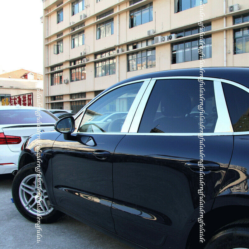 for Porsche Macan 2015-2023 Chrome stainless Window Door Pillar Post Trims Cover