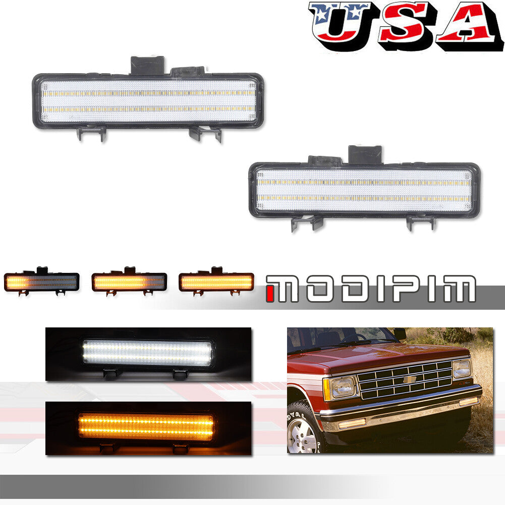 Transparent Switchback LED front lights suitable for 83-94 for Chevrolet Blazer 82-93 S10